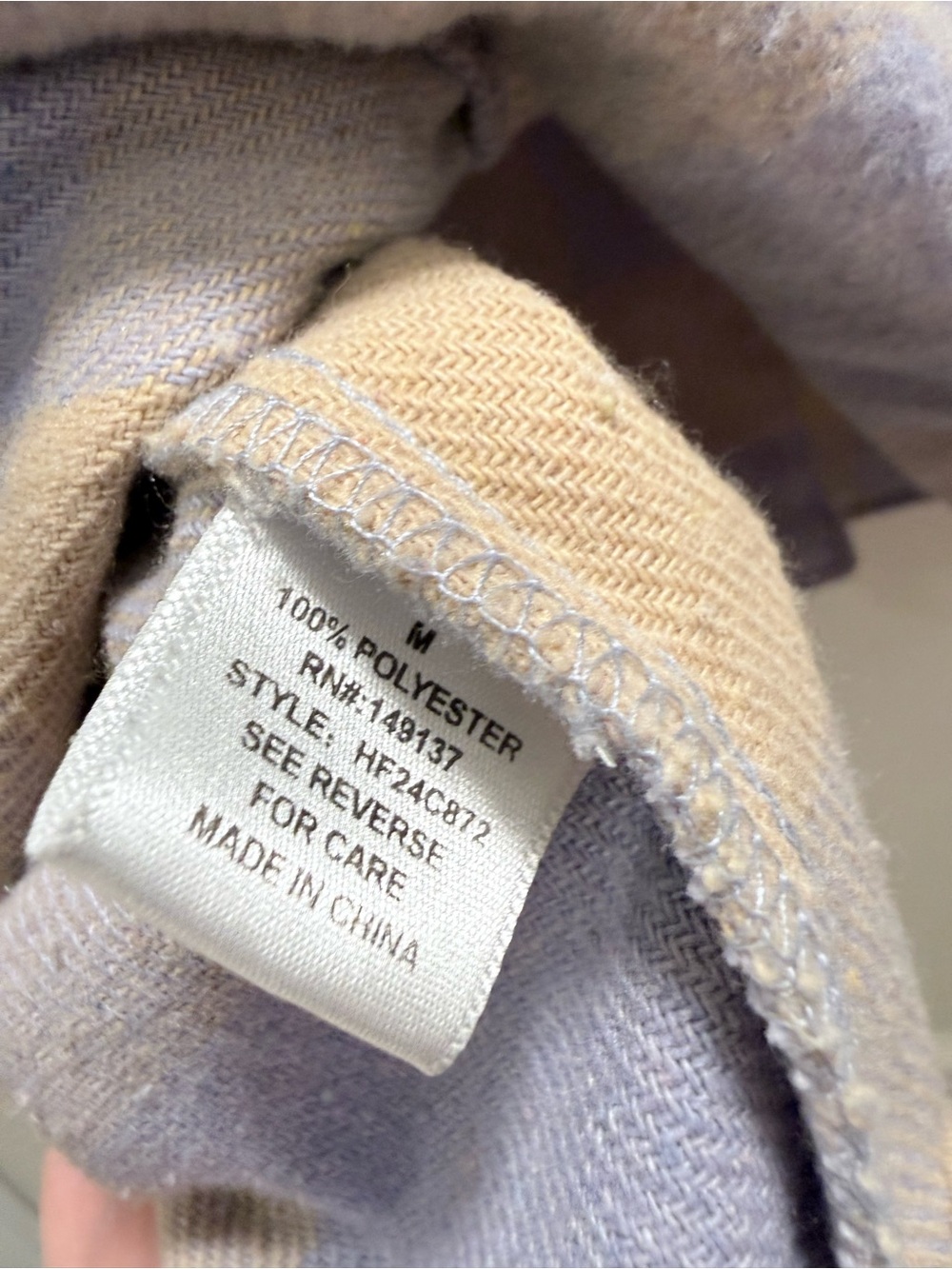 HYFVE Beige & Lavender Plaid Teddy Shacket - Picture 5 of 5